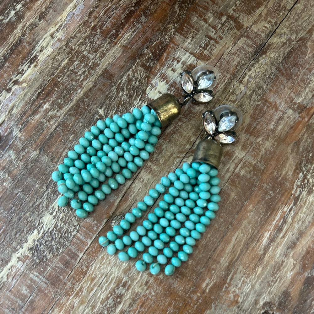 SugarFix by BaubleBar Turquoise Beaded Tassel Earrings